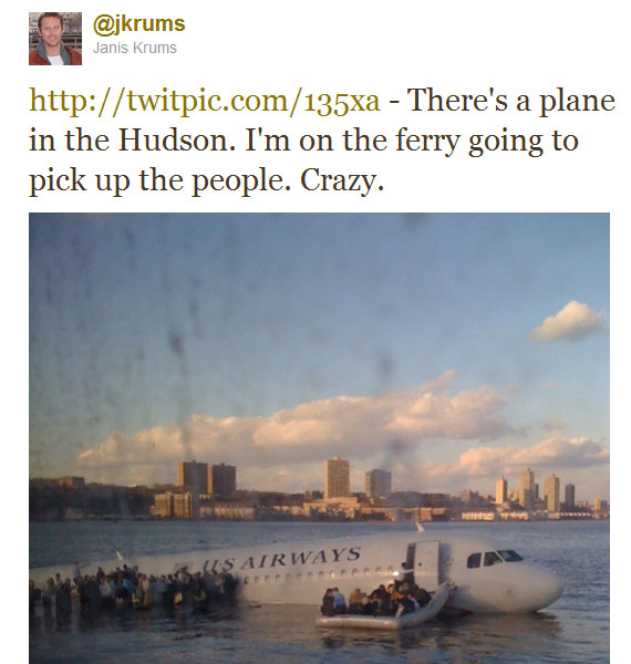 hudson river plane twitpic